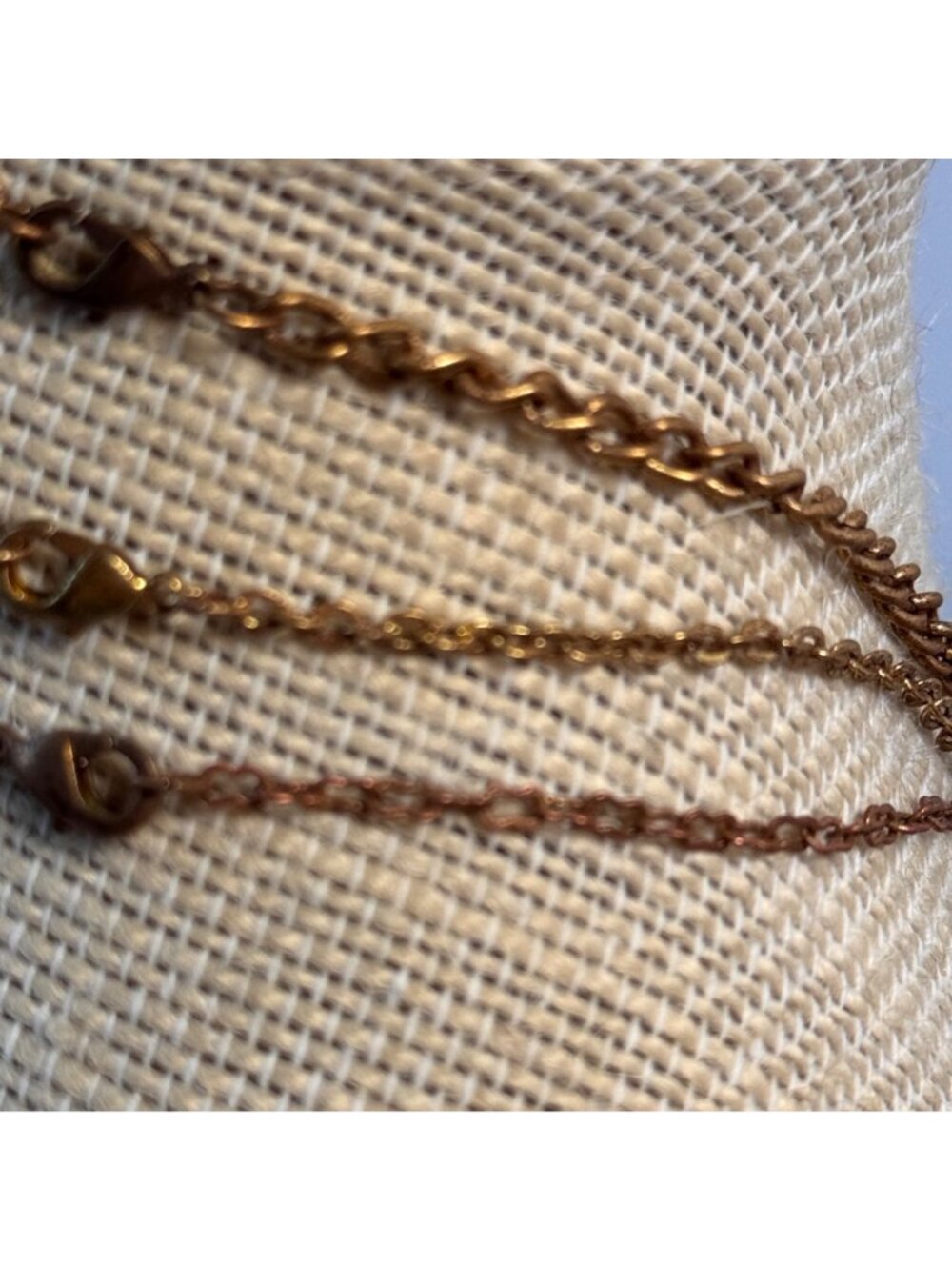 Solid Brass  18-Inch Necklace Jewlery Lot of 3 Vintaj Vogue Brass Co USA NWT New - Picture 10 of 12